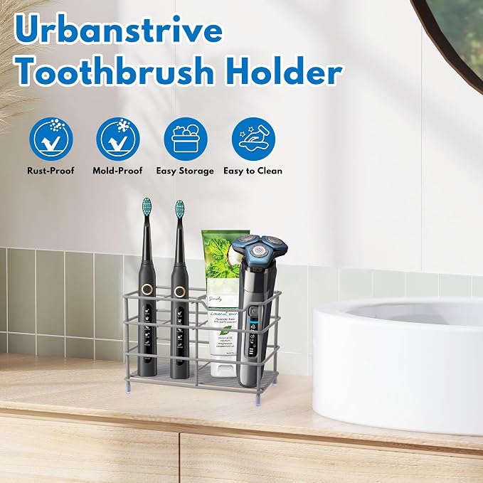 Urbanstrive 304 Stainless Steel Bathroom Toothbrush Holder Toothpaste Holder - Image 7