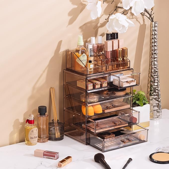 Sorbus Acrylic Makeup Organizer Set, 6-Drawer Vanity & Countertop Cosmetic - Image 5