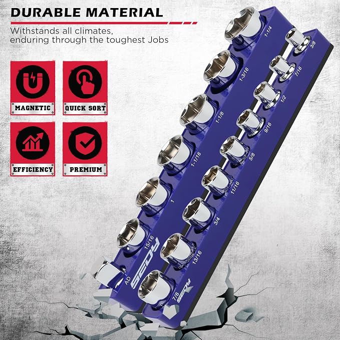 2-Piece 1/2"-Drive SAE Magnetic Socket Organizer Set - Image 5