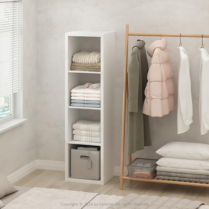 Furinno Cubic Closet Organizers and Storage, 4-Cube Closet Organizer, Vertical by Furinno-FitsYourSpaceFitsYourBudget