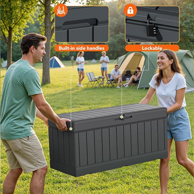 78 Gallon Deck Box Outdoor Indoor Waterproof Storage Box - Image 3