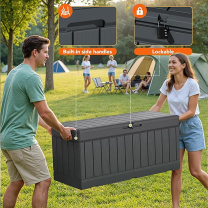 78 Gallon Deck Box Outdoor Indoor Waterproof Storage Box - Image 3
