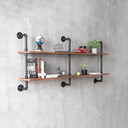HDDFER Floating Shelves for Wall Laundry Room Shelves Bookshelf Industrial Pipe - Image 5