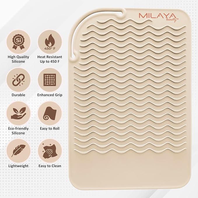 Vanity Accessories Heat Resistant Mat – Silicone Flat Iron & Curling Iron Holder - Image 6