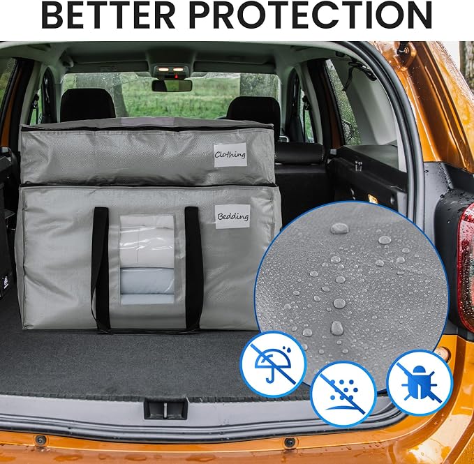 TAILI 2 Tier Extra Large Moving Bags, 4 Pack Silver Heavy Duty Totes - Image 8