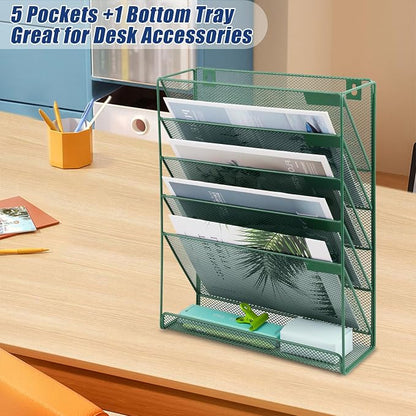 EASEPRES Desk File Organizer Mesh 6-Tier, Hanging Wall Mount Document - Image 6