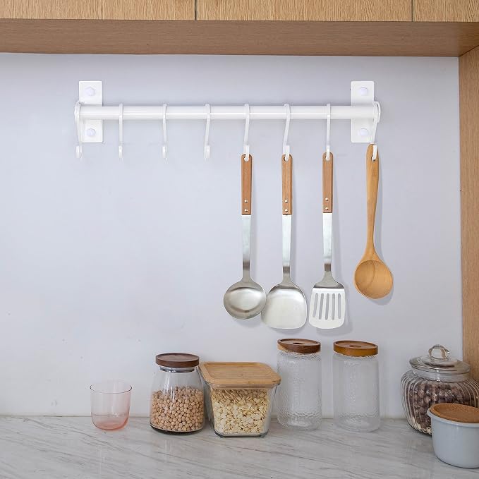 Dseap Kitchen Utensil Holder Hanger, Pot and Pan Rack Wall Mounted, Kitchen Rail - Image 9