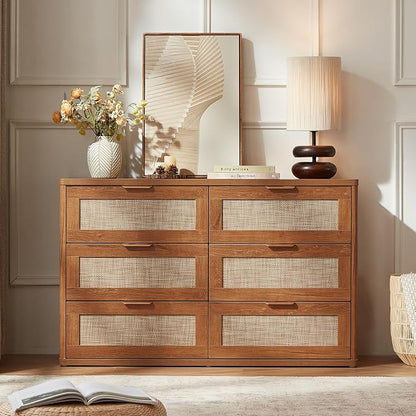 LEYAOYAO Rattan 6 Drawer Dresser - Image 8