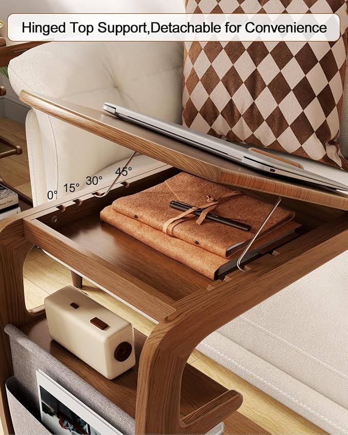 AQIMUELE Rolling Side Table, C Shaped End Table, C Table - Image 3