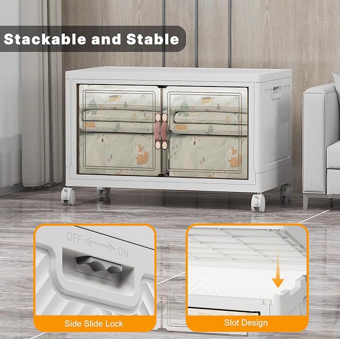UAMFURI Stackable Storage Bins, 175QT Collapsible Drawers - Image 2
