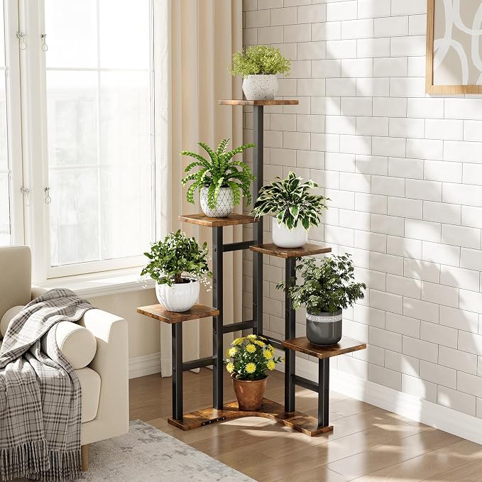 Yzosvki Corner Plant Stand Indoor, 6 Tiered Corner Plant Shelf Flower Stand - Image 2