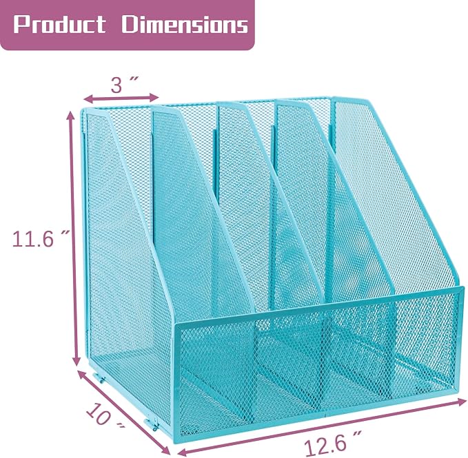 Desk Organizers, Metal Magazine File Holder - Image 2