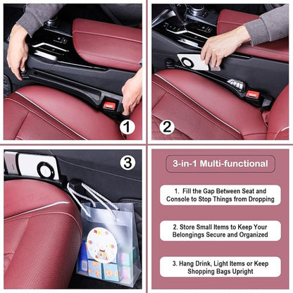 Car Seat Gap Filler 2 Pack, Auto Seat Side Gap Filler Organizer - Image 4
