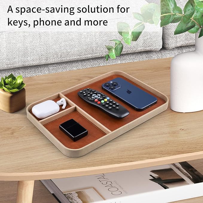 SENEN Leather Tray, Stylish and Organized Multifunctional Tray, - Image 2