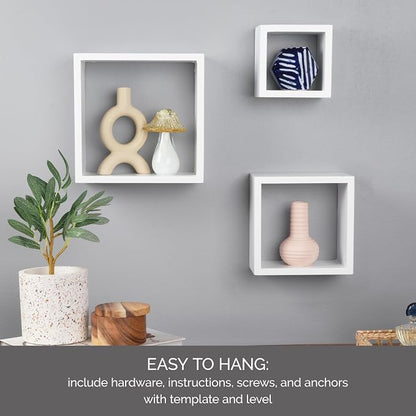 MELANNCO Floating Square Cube Shelves, - Image 7