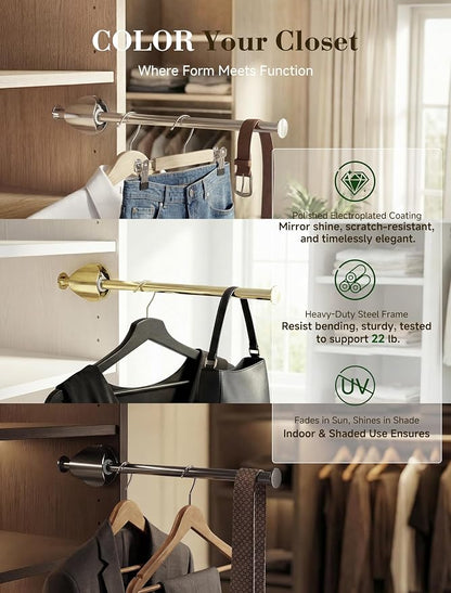 INMAKER Valet Rod for Closet Slide out | Pull out to 9.5" Hanger Rod for ≥12" - Image 2