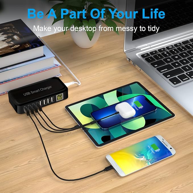 USB Charging Station, Ziwodiv 8-Port 60W/12A USB Charger Station, Compact - Image 6