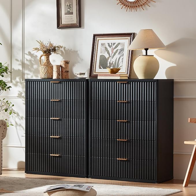 LEYAOYAO Fluted 5 Drawers Dresser - Image 3
