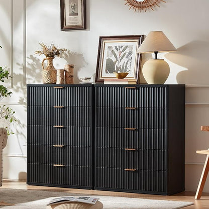 LEYAOYAO Fluted 5 Drawers Dresser - Image 3