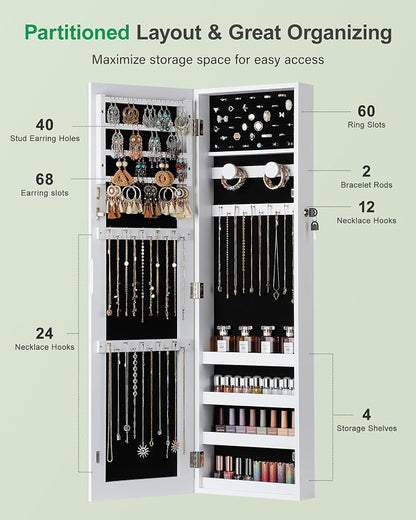Nicetree Mirror Jewelry Cabinet, Jewelry Armoire - Image 3