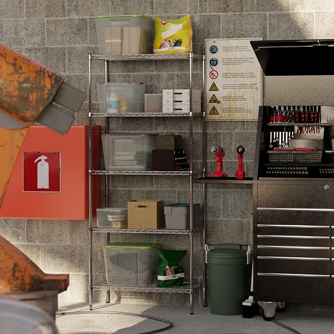 18" Deep x 36" Wide x 86" Height Wire Shelving Kit | 5-Tier | NSF Commercial - Image 2