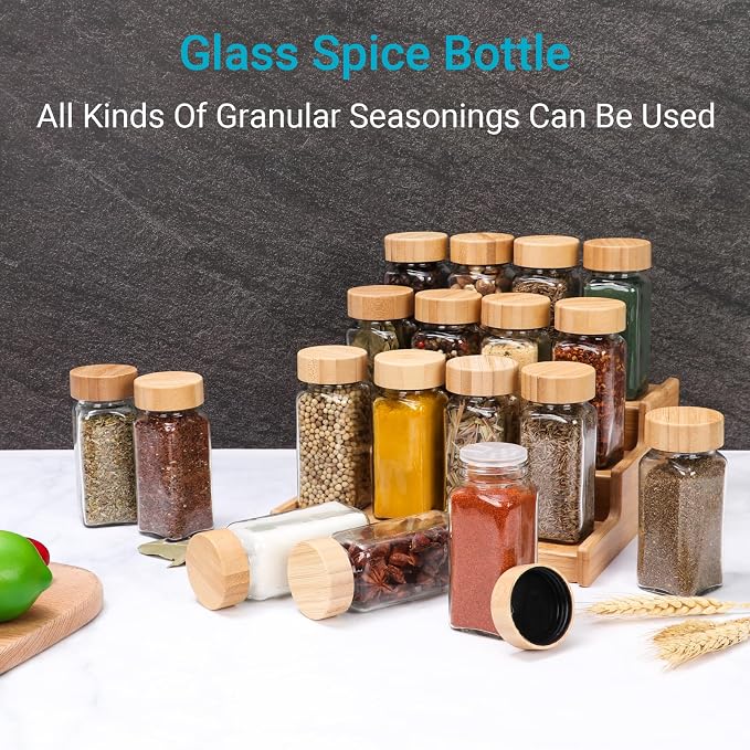 4 oz Glass Spice Jars with Bamboo Lids, 16 Pack Spice Bottles | 120ml Seasoning - Image 7