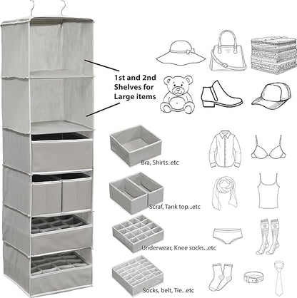 Simple Houseware 6 Shelf Hanging Closet Organizer - Image 2