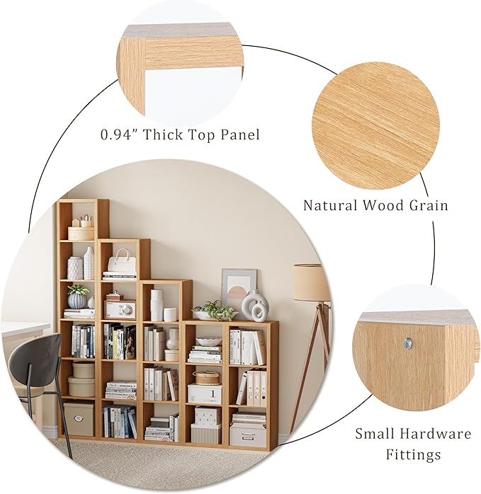 Cube Storage Organizer Bookcase, Decorative 11 inch Open Back Cubical Shelf - Image 6