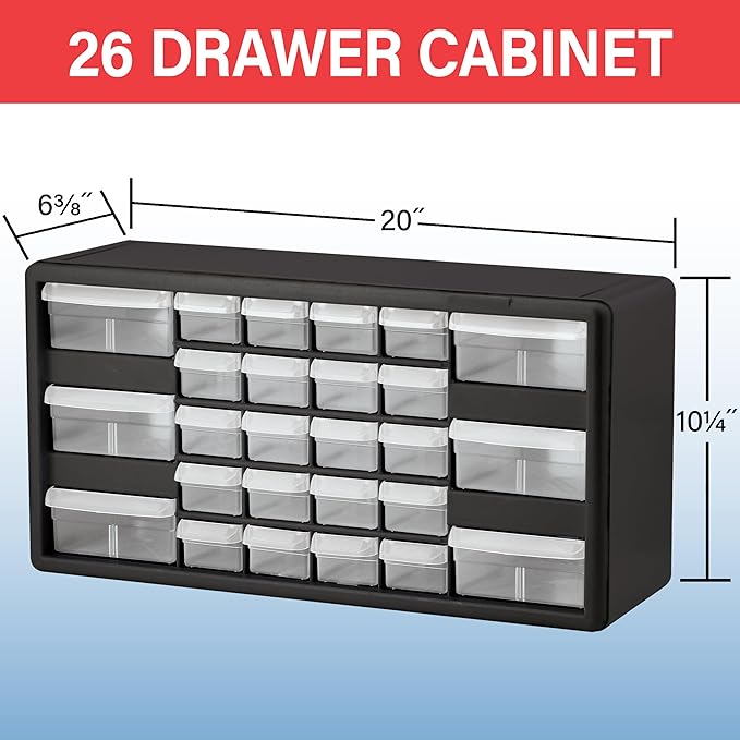 Akro-Mils 26-Drawer Plastic Storage Cabinet, Building Bricks Storage, Teacher - Image 3