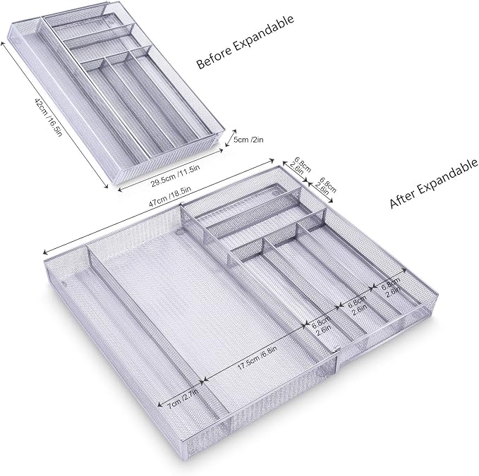 WuGeShop Expandable Office Drawer Organizer, 6 to 7 Compartments Adjustable - Image 7
