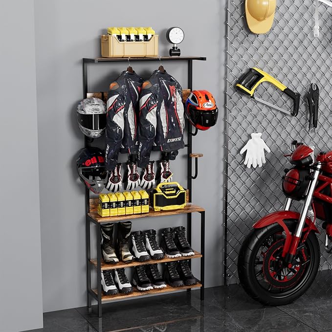 Motorcycle Helmet Holder Floor Mounted Stand, Wall Mount - Image 6