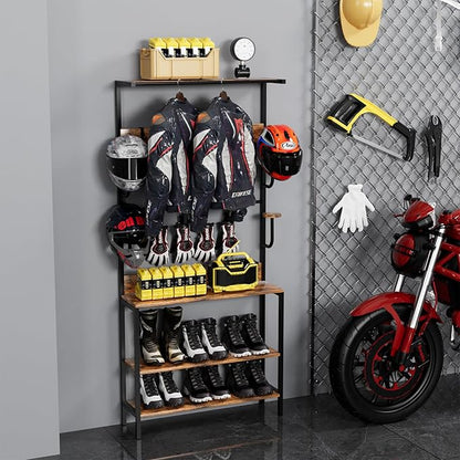 Motorcycle Helmet Holder Floor Mounted Stand, Wall Mount - Image 6