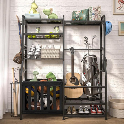 Garage Sports Equipment Organizer, Golf Bag Storage Rack, Heavy Duty Ball Holder - Image 2