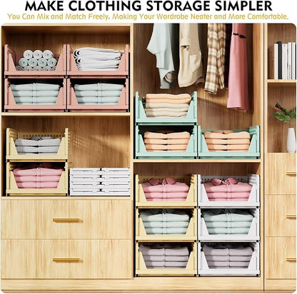 SNSLXH 5 Pack Stackable Closet Organizer Box, Space-Saving Clothes Storage - Image 4