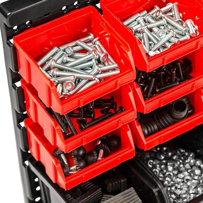 Wall Mounted Storage Bins, 30 Wall Mount Tool Organizer Bins Plastic Parts Rack - Image 2
