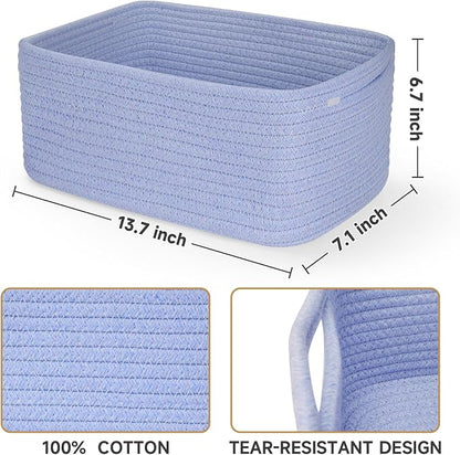3-Pack Storage Baskets for Organizing | Woven Shelf Toy Basket | Rope Baskets - Image 3