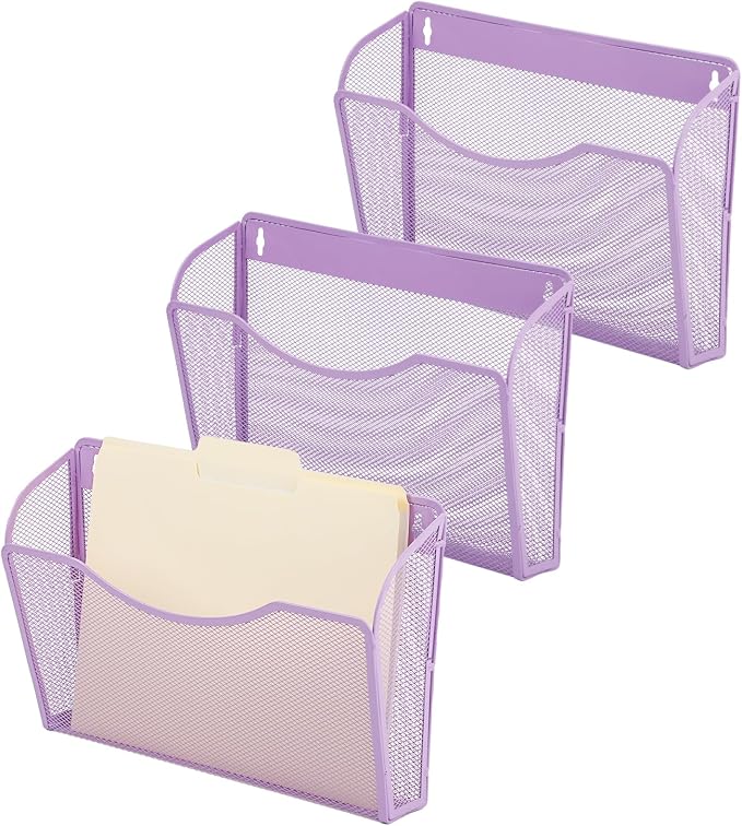 EASEPRES 3 Single Pocket Mesh Hanging File Organizer, Vertical Wall Mounted - Image 8