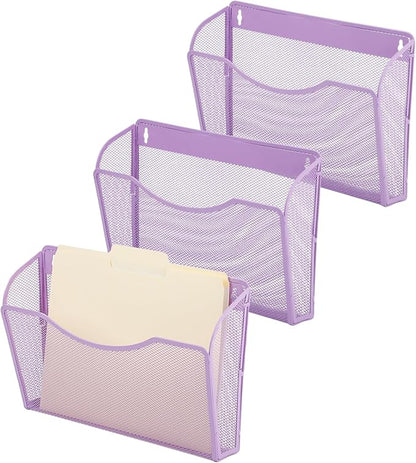 EASEPRES 3 Single Pocket Mesh Hanging File Organizer, Vertical Wall Mounted - Image 8
