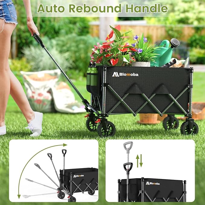 Blomoba Collapsible Wagon Cart, 150L Foldable Wagon - Image 8