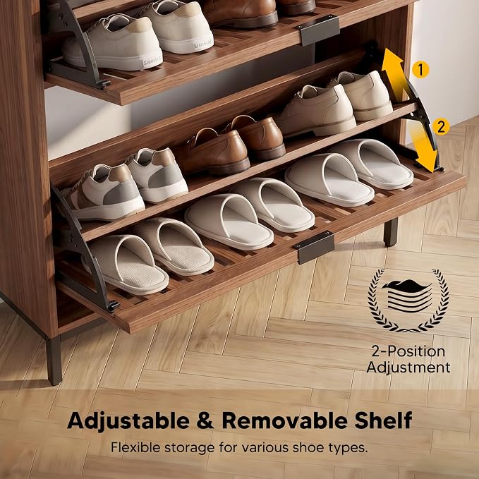 Shoe Cabinet for Entryway, Slim Freestanding Shoe Rack Organizer - Image 4