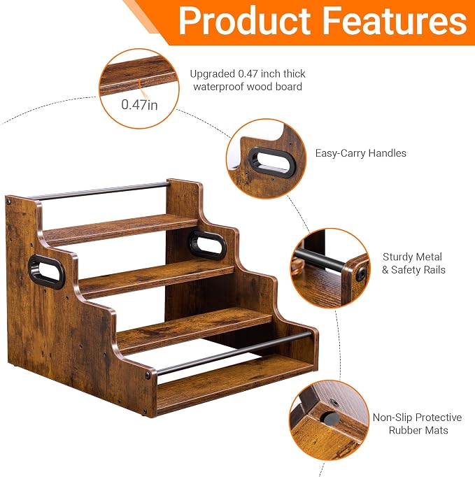 4-Tier Liquor Bottle Display Shelf, Coffee Syrup Rack Organizer, Water Bottle - Image 4