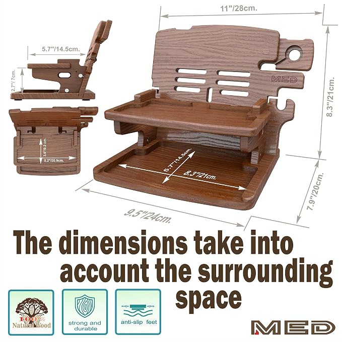 MED Wood Phone Docking Station – Nightstand Desk Organizer - Image 4
