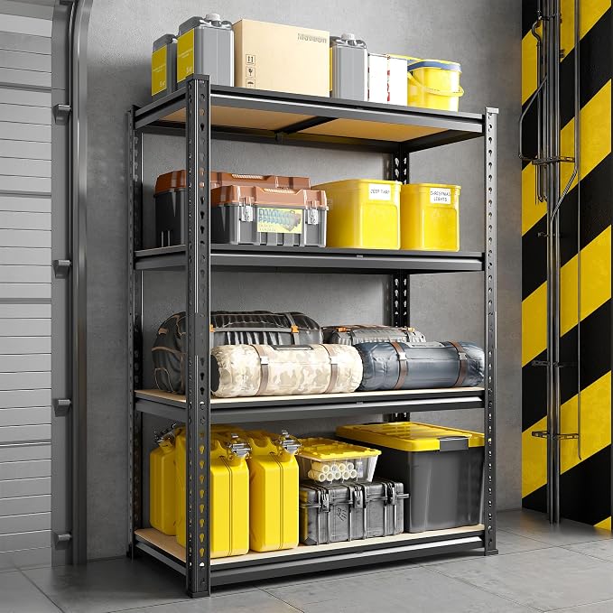48" H Storage Shelves 31.5" W Garage Shelving Adjustable 1600LBS Metal Shelving by Durayloly