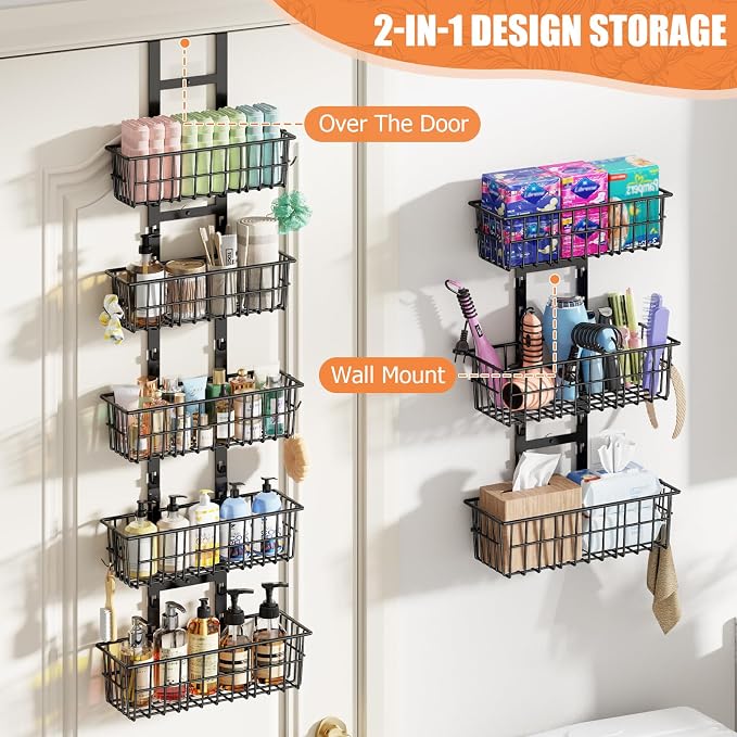 Hongtamoya 8 Tier Over The Door Organizer, Adjustable Hanging Door Organizer - Image 4
