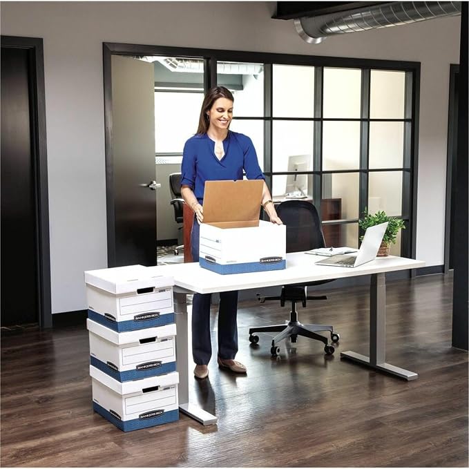 Bankers Box 4-Pack HANG'N'STOR Medium-Duty File Box, Letter/Legal, FastFold | - Image 6