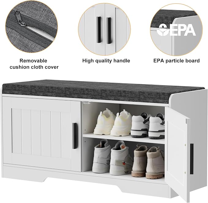 Homleke 2-Tier Storage Bench, Shoe Bench - Image 7