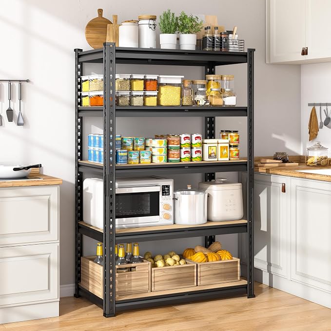 5-Tier Storage Shelves, 1980LBS Adjustable Pantry Shelves, Metal Shelving Unit - Image 9