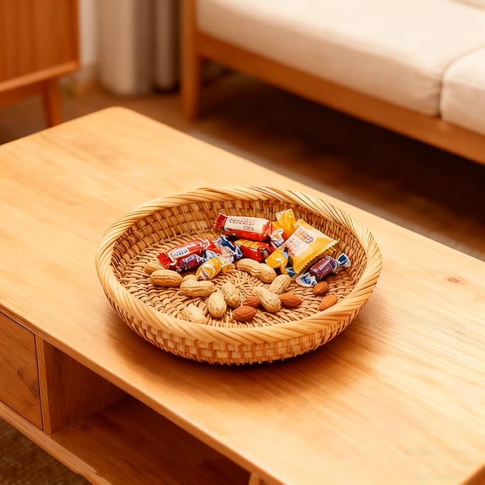 Handwoven Rattan Small Key Bowl - Image 9