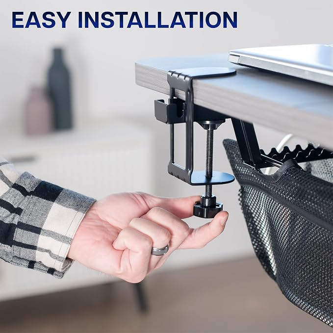 VIVO No Drill Clamp-on 55 inch Mesh Net Under Desk Cable Management Wire - Image 9