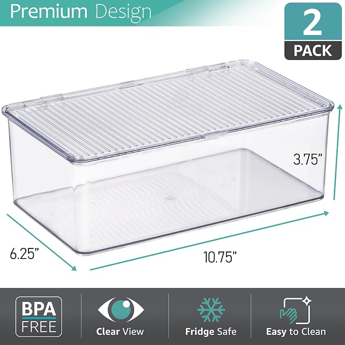 Pantry Storage Bins for with Hinged Lids - Image 4